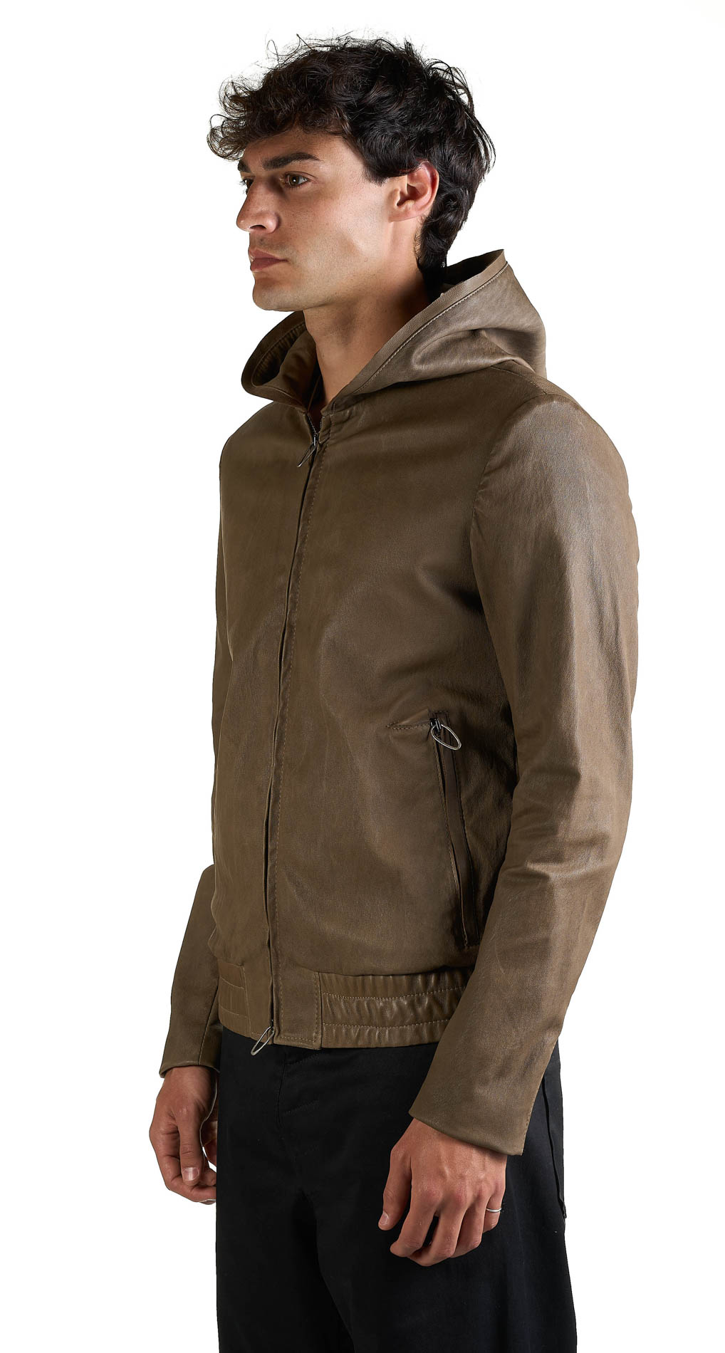 DANIELE BASTA LEATHER AND SILVER JACKET